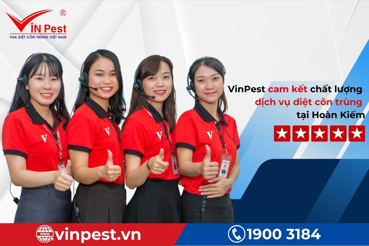VinPest cam kết chất lượng dịch vụ diệt côn trùng tại Hoàn Kiếm