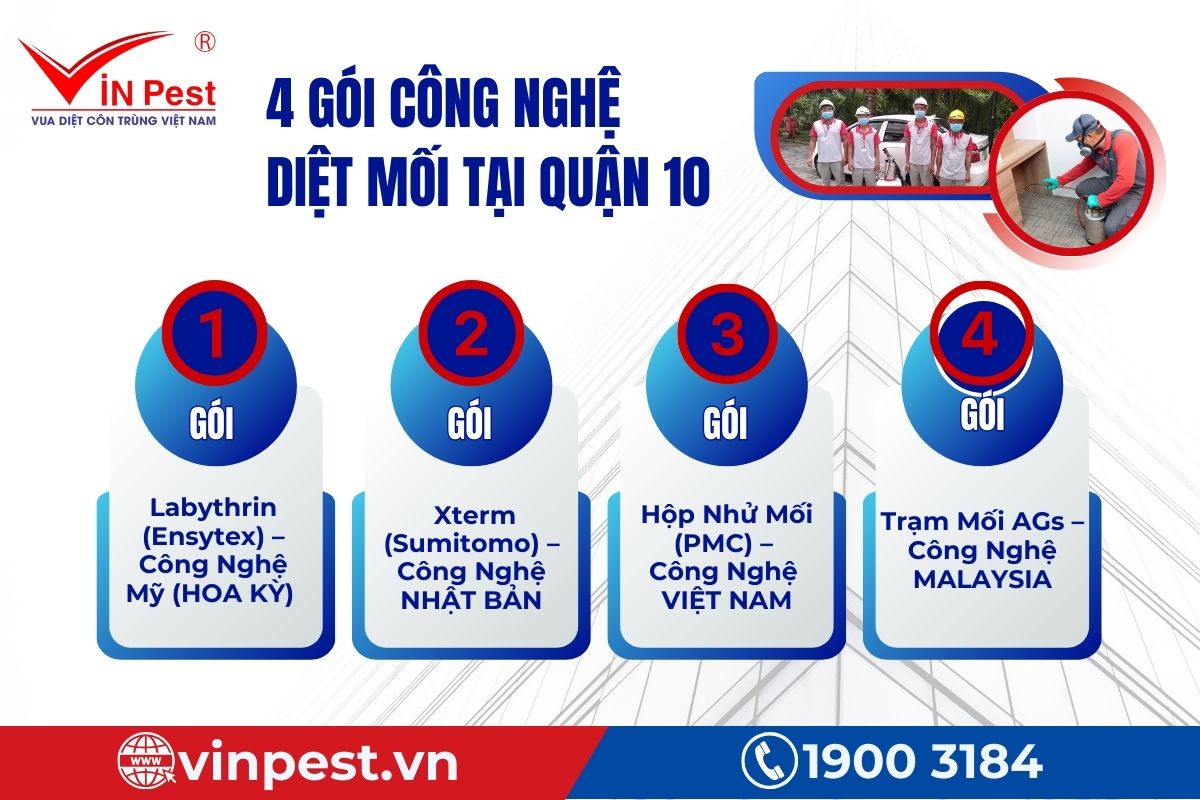 VinPest áp dụng 4 gói công nghệ diệt mối tại Quận 10
