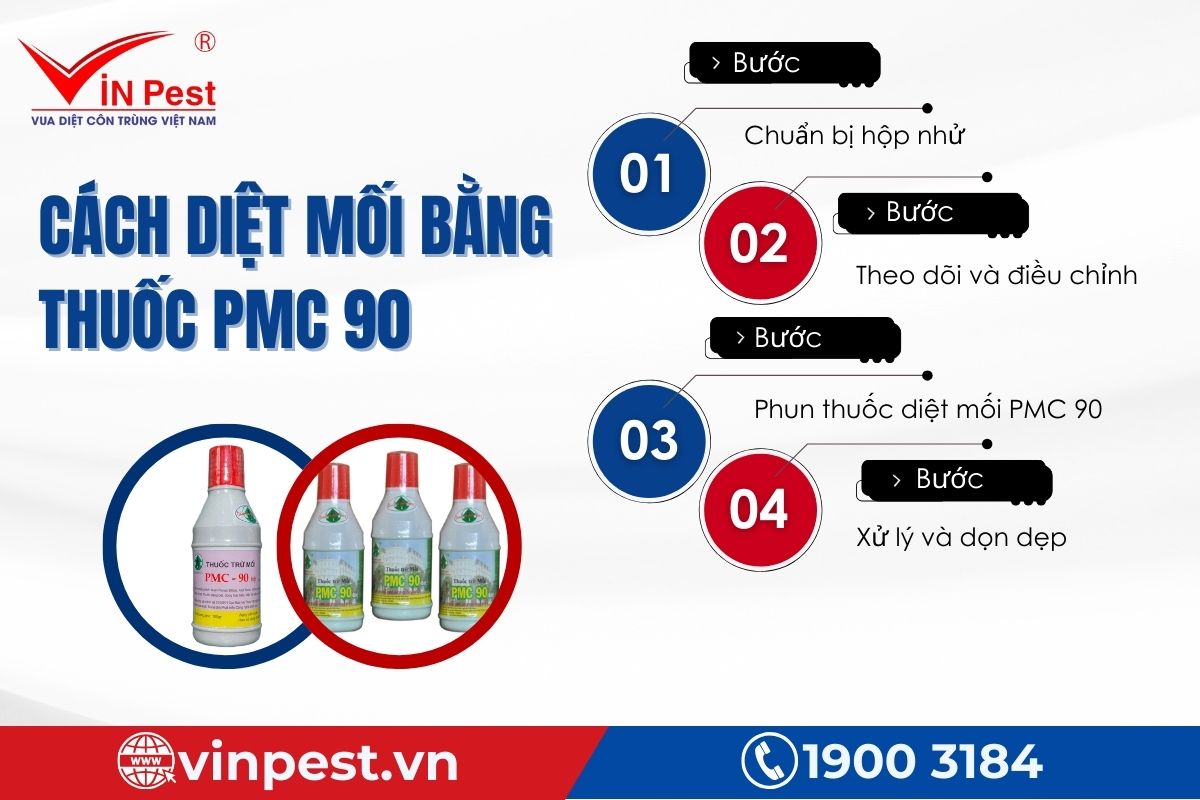 Cách diệt mối bằng thuốc PMC 90 đơn giản, hiệu quả